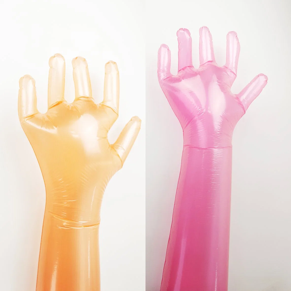 Factory Supply Veterinary Colorful PE Long Glove for Animal Use