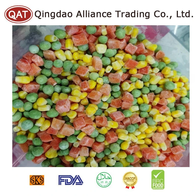High Quality Frozen Mixed Vegetables IQF 3 Ways Green Health Vegetables Blend with Carrots/Peas/Corn/Green Beans with Retail Bulk Price