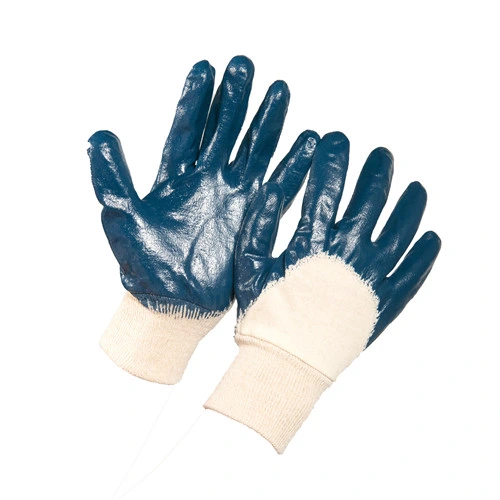 New Oil-Proof Cotton Jersey Liner Nitrile Fully Coated Work Gloves