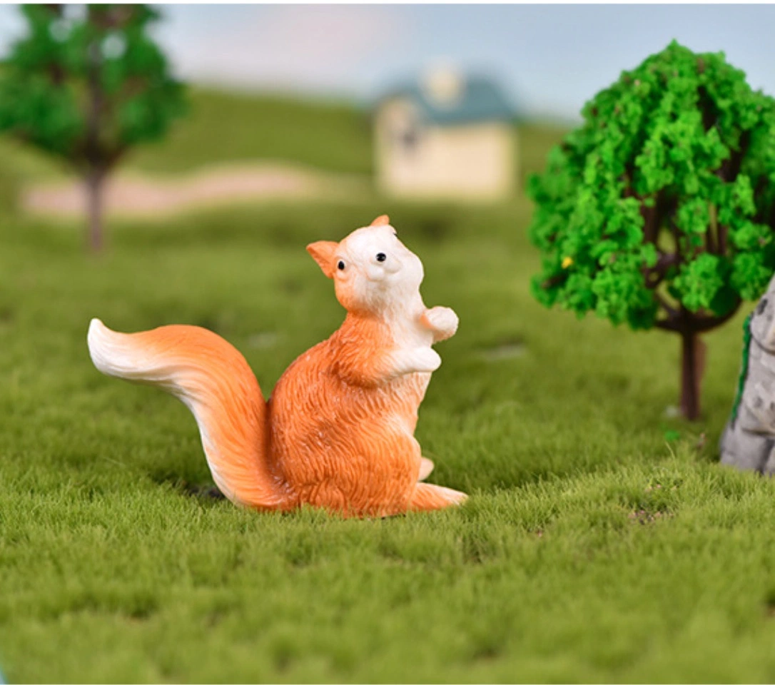 Miniature Garden Decor Fairy Resin Style Squirrel Color Feature Crafts