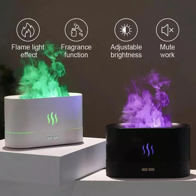 Colorful Flame Air Humidifier Essential Oil Aroma Diffuser Simulation Fire Difusor Humidifier Air