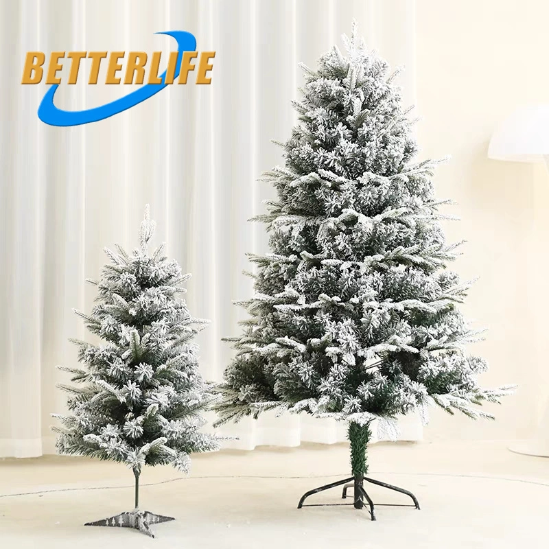 Fabricant Vente en gros de feuilles artificielles arbre géant de Noël 13FT 10 pieds PVC flocking blanc pour la neige résistant au feu écologique en PE pour décorations de Noël