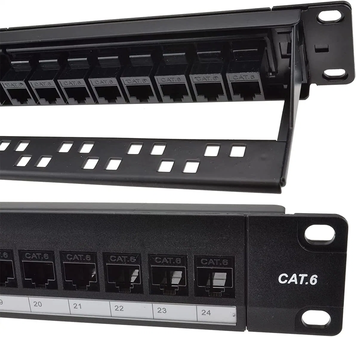FTP Shielded 90 Degree Right Angel Patch Panel CAT6 CAT6A 24 Port 19 Inch Rack