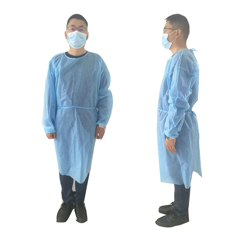 White Disposable Isolation Gown Blue Yellow Colors Can Be Customized CE FDA