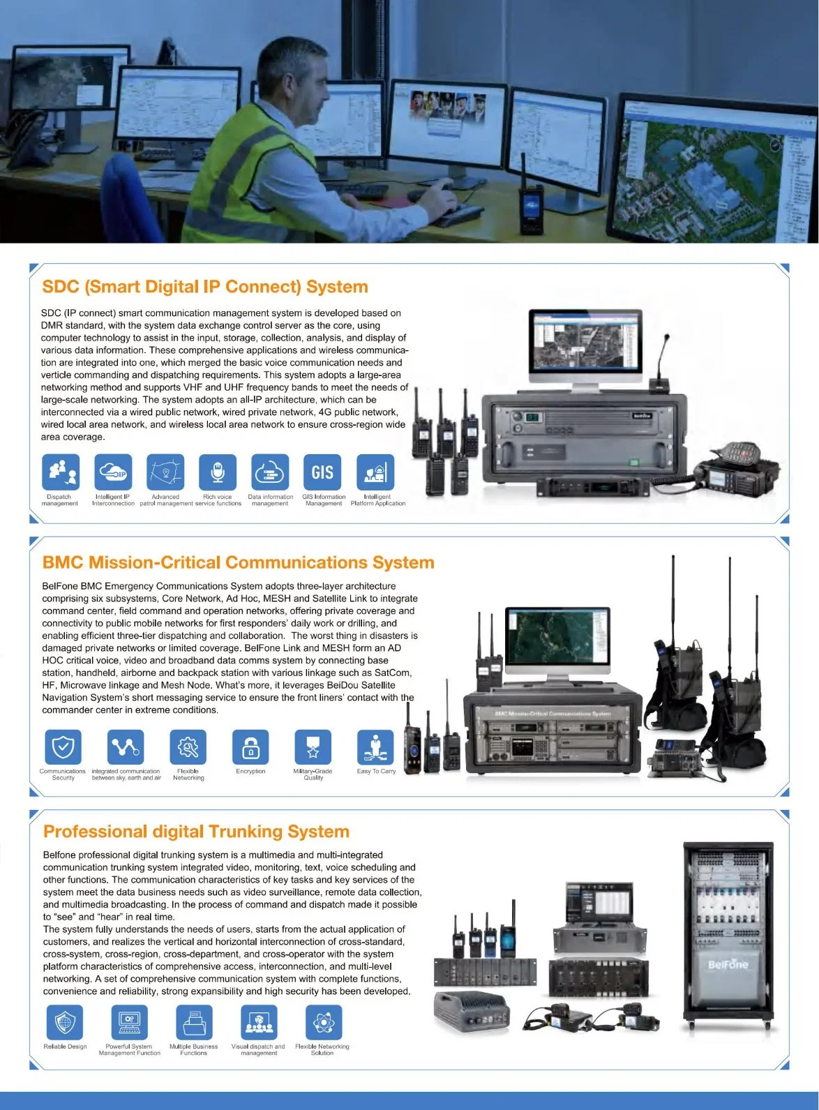 Trunking 3 Communication Radio Public Security Systems Wireless Solution