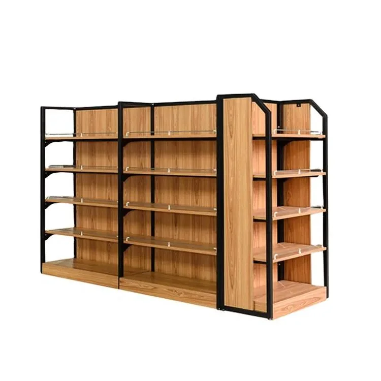 Factory Customized Supermarket Shelves for Retail Store Wooden Gondola Shelving