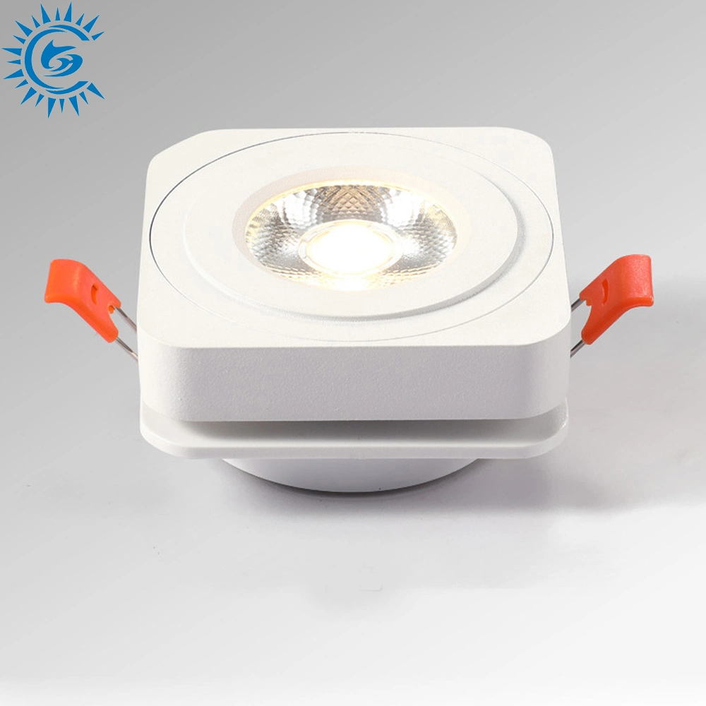 Square White Black Foldable 7W 3000K 4000K 6000K CCT Dimmable COB LED Recessed Ceiling Spotlight Down Lighting Fixture