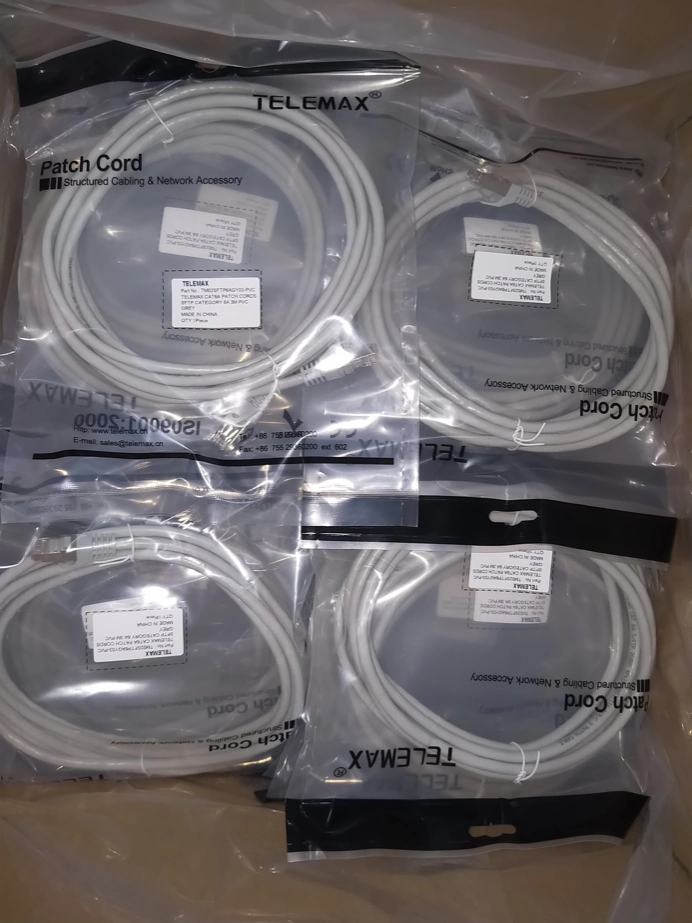 Um cabo LAN Cat 6 UTP 23AWG Bc 0,57 mm PVC Teste Fluke