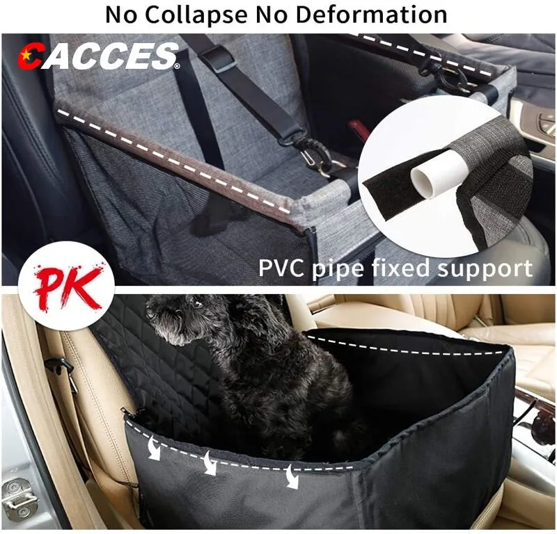 Stable Dog Car Seat Robust Car Dog Seat Puppy Car Seat for Small to Medium-Size Dog Reinforced Frames&Safety Belts Waterproof Pet Car Seat for Back & Front Seat