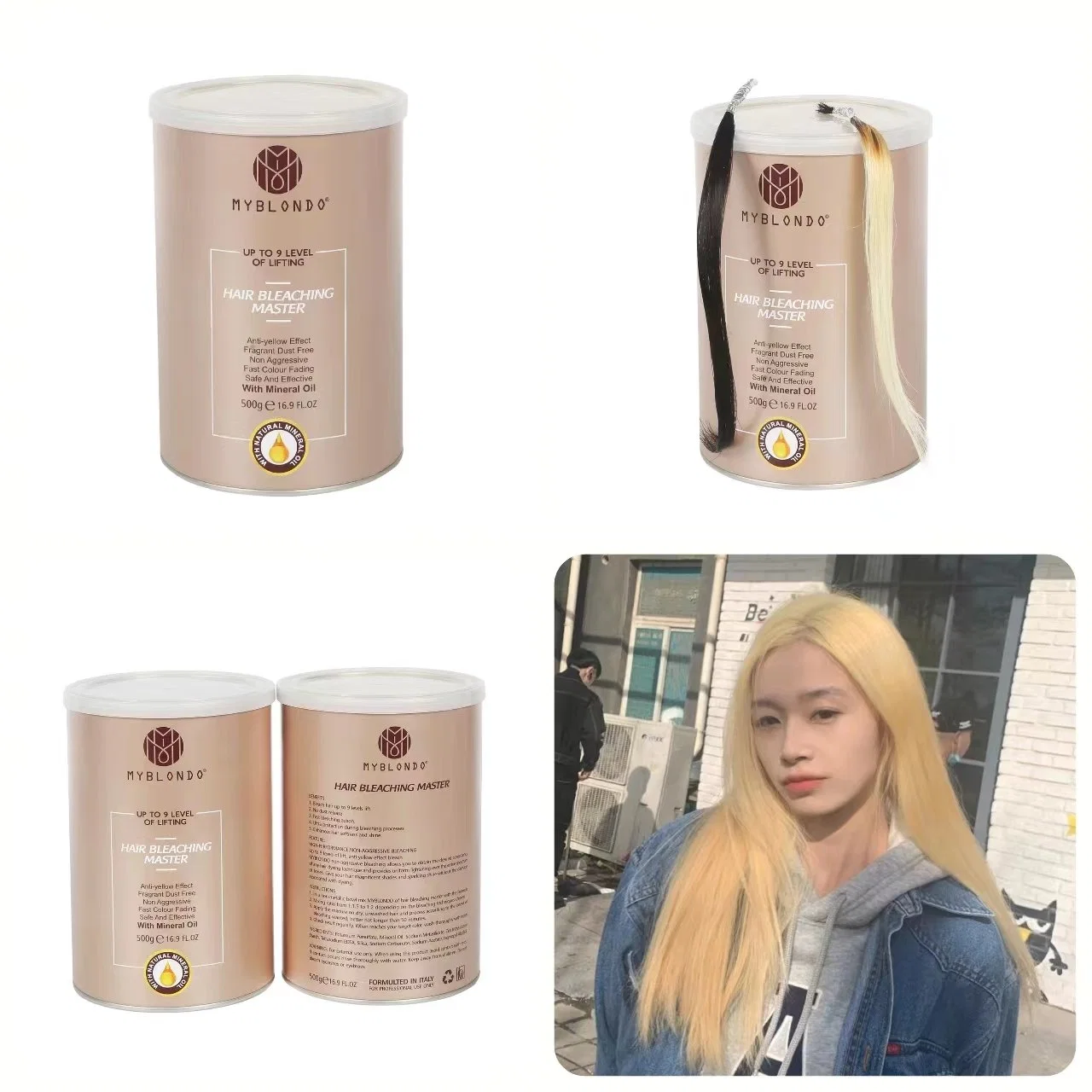 Private Label Ammonia Dust Free Lightener Blue Whitening Professional Hair Bleaching Powder