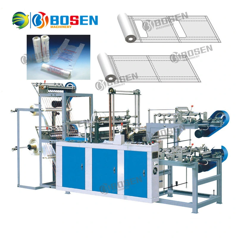 High Speed Double Layer Vest and Flat Rolling Plastic Bag Making Machine