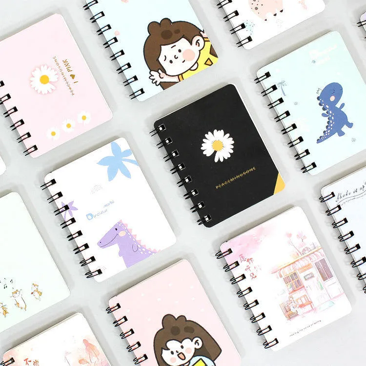 Cartoon Mini A7 Paper Notebook Spiral Binding Notebook for Office Work School