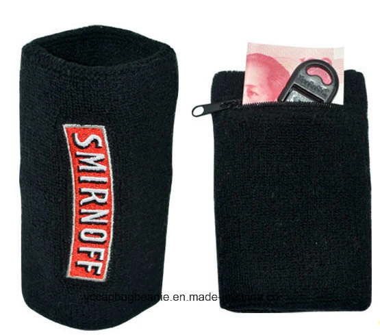 Maßgeschneiderte Soft Zipper Sweatband Sport Armband