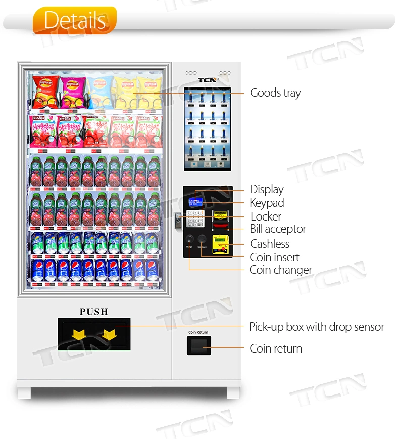 Combo Snack/Drink/Sport Water/Digital Screen Vending Machine