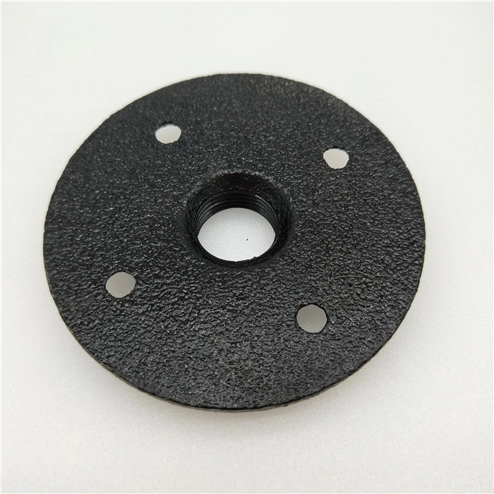 1/2 Inch Black Color Floor Flange Malleable Casting Iron Floor Flange for Home Decoration Shelf DIY Furnitures