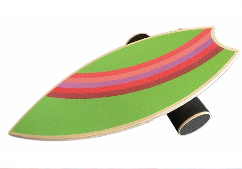 Rainbow Ombre Red Stripe Green Fitness Gym Wooden Balance Board