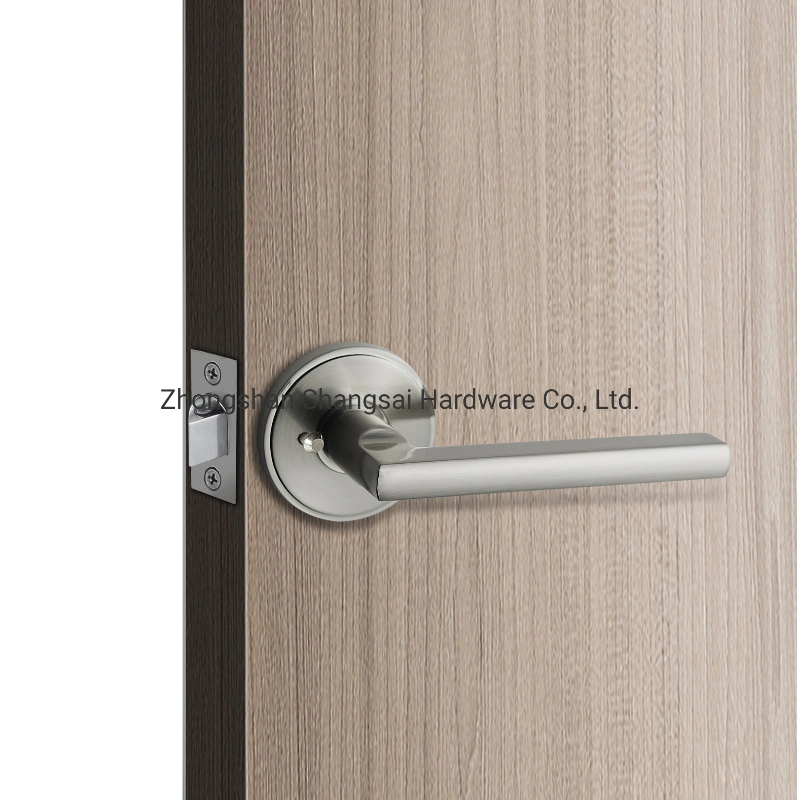 Heavy Duty Privacy Door Lever Handle with Unique Push Button Design, Hidden Screws Installation