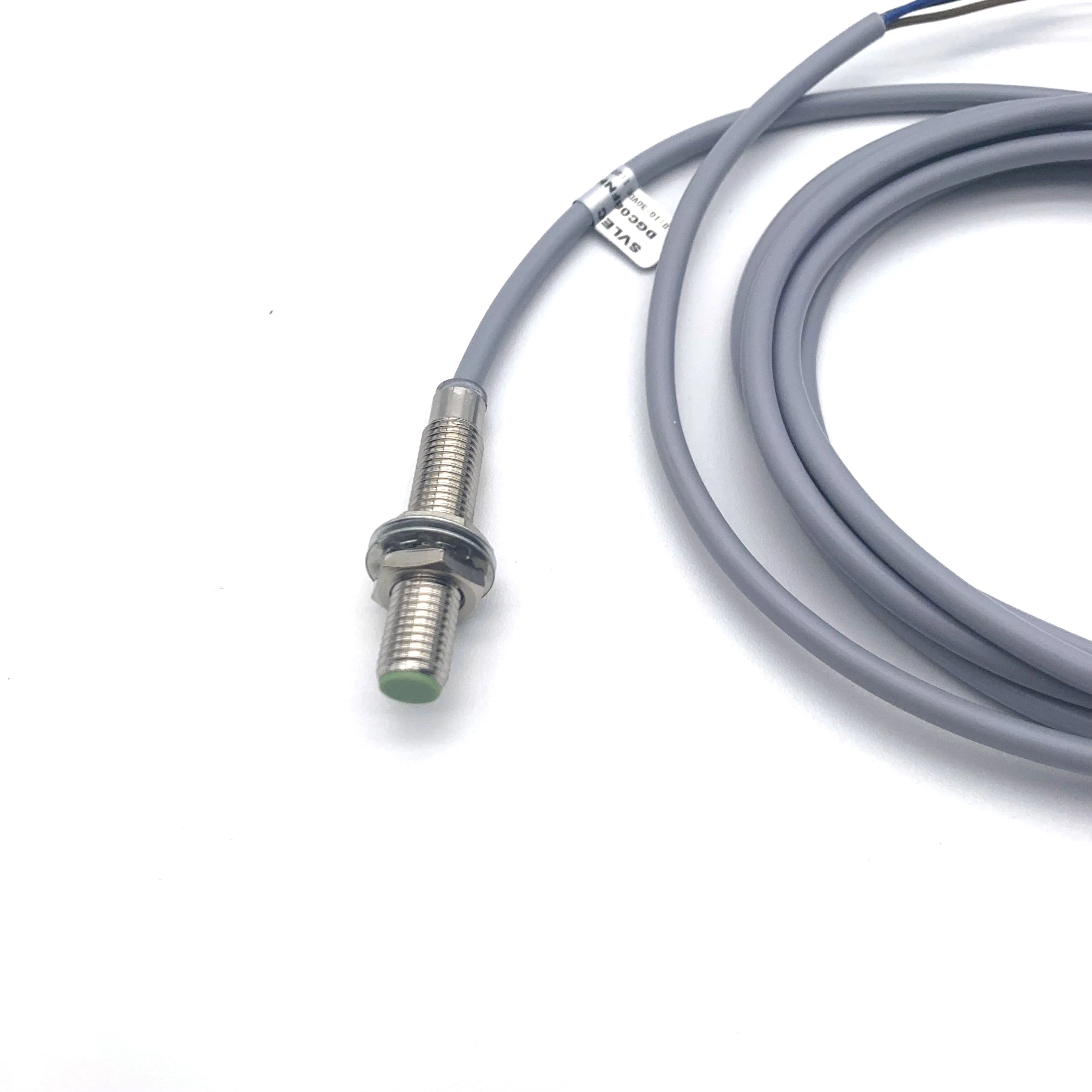 NPN No 1mm Detect Switch M8 Inductive Proximity Sensor with 2m Grey PVC Cables