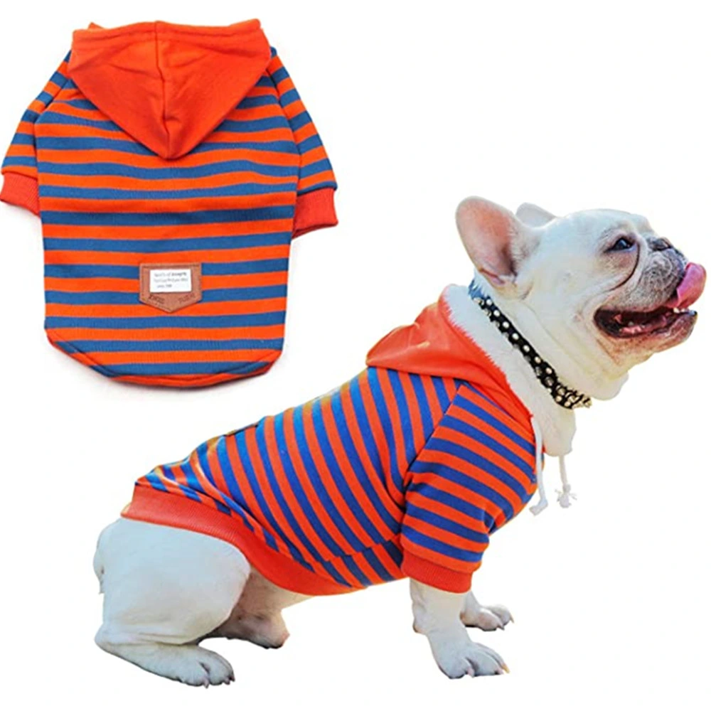 Strip chien Hoodie Sweat-shirt chien Outfit avec chapeau mou vêtements respirants d'coton Hoodie