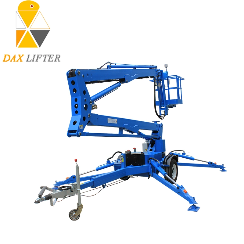 Batterie Elektro Hydraulische Man Cherry Picker Spider Towable Knickgelenk Teleskop Ausleger Anheben