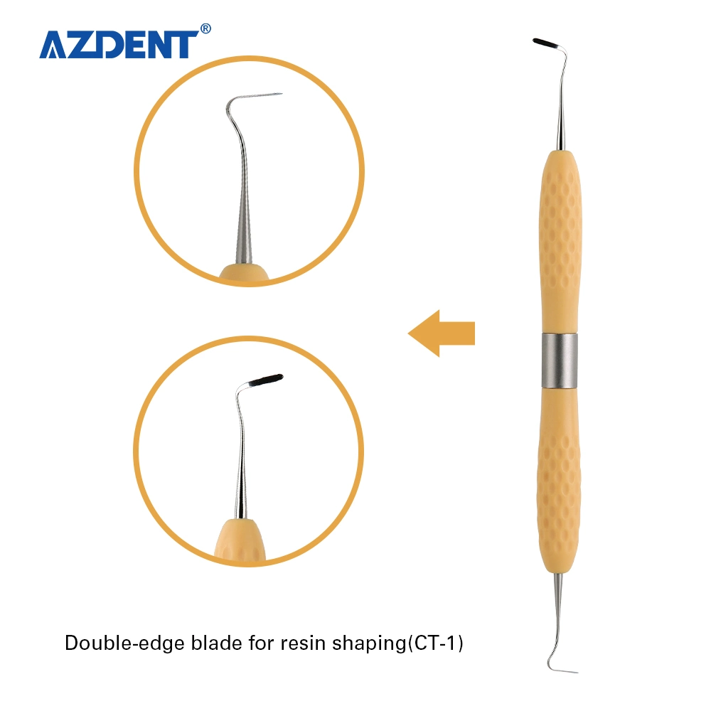 Azdent Dental Implant Resin Filler Aesthetic Restoration Kit Resin Knife Plastic Dresser with Silicone Handle