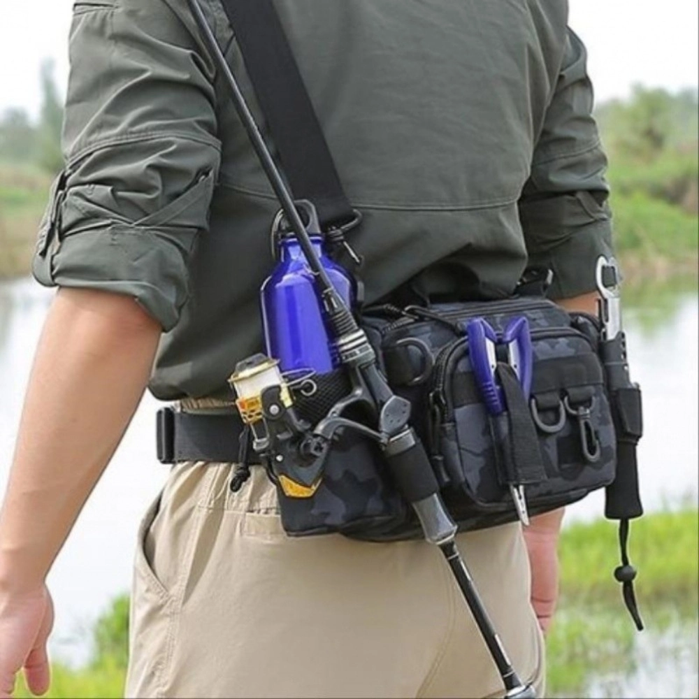 Waterproof Fishing Bag Thickened Hangable Rod Anti-Scratch Storage Multi-Pocket Gear Ci21480