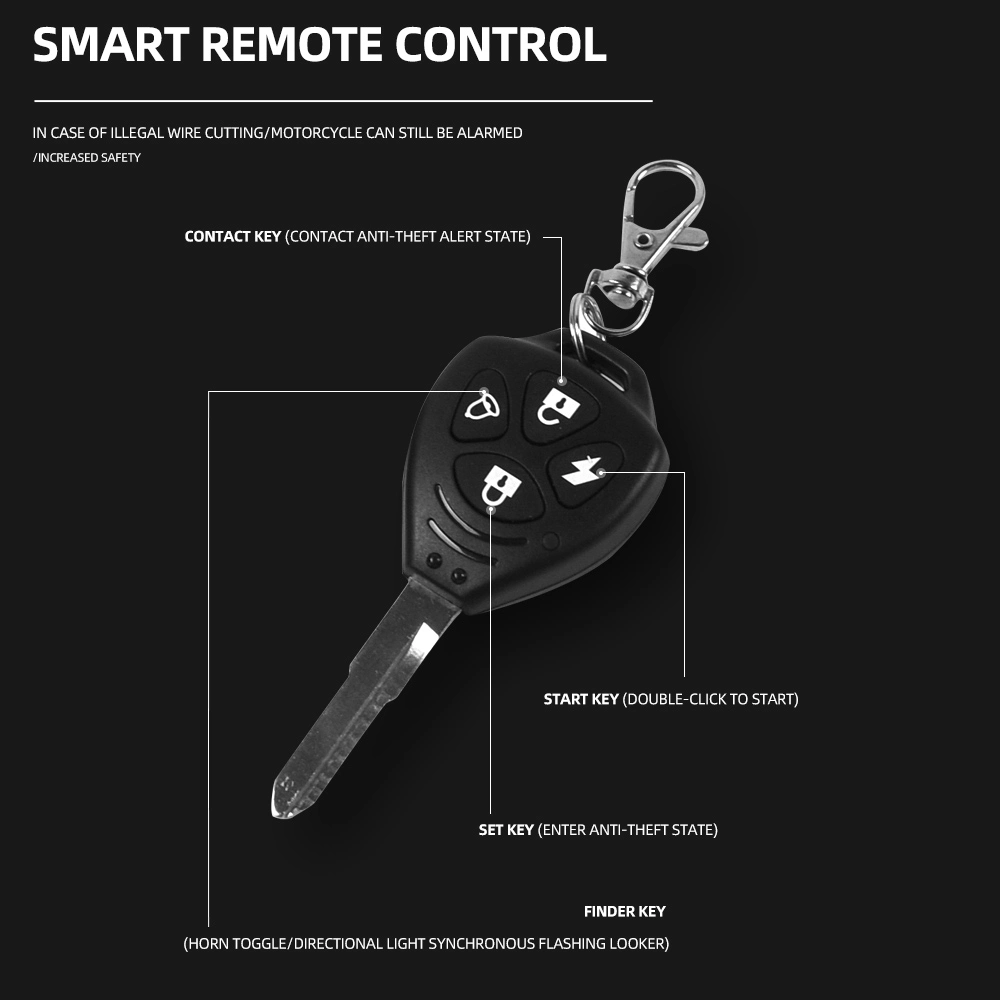 Cortar Sábio Mota 12V Anti roubo remoto do sistema de alarme de motociclos