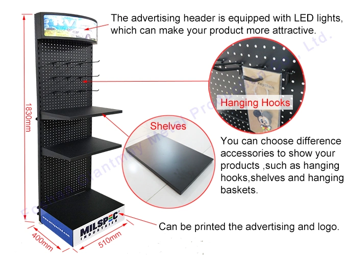 Giantmay Peg Board Perforated Display with Hook Metal Floor Stand