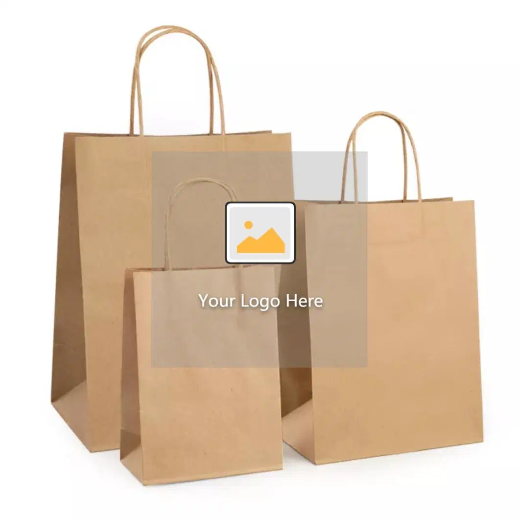 Reciclar papel Kraft de compras personalizada Regalo Bolsa Bolsa de embalaje bolso