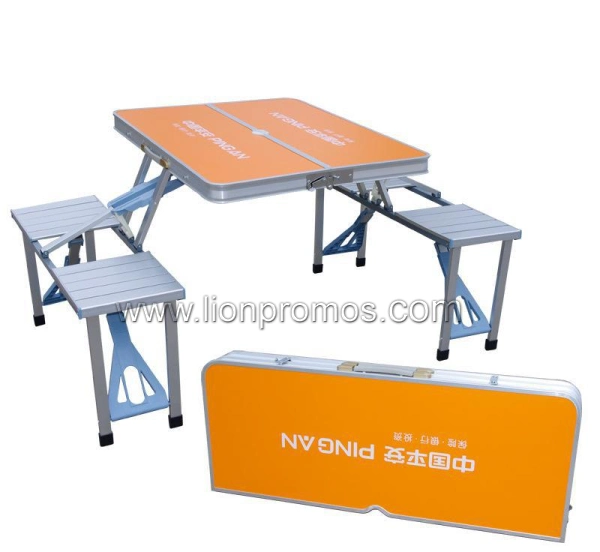 Telecom Bank Outdoor Display Working Folding up Table with Chairs