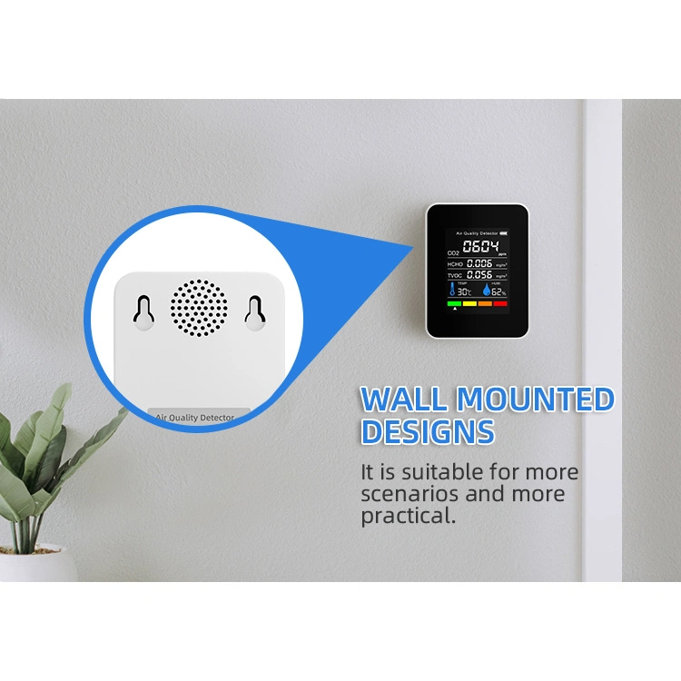 Dispositivo portátil multifuncional de teste de qualidade do ar Detector de qualidade do ar para pó/formaldeído Ferramenta de medição de CO2 do analisador