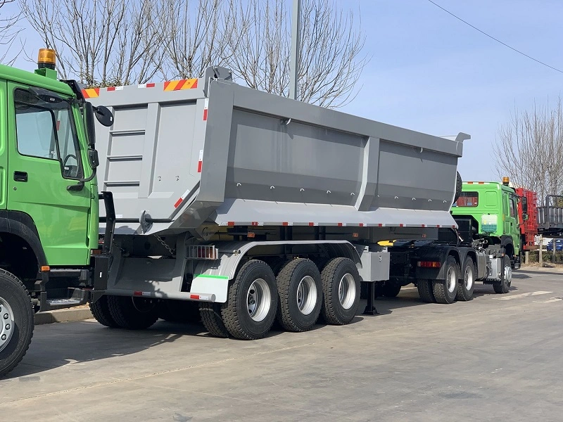 Fahrzeug-Master-Hydraulikzylinder 3 4 Achsen U Typ 80 Tonnen Ende Dump Hinteres Dump Kipper LKW Semi Trailer für Verkauf