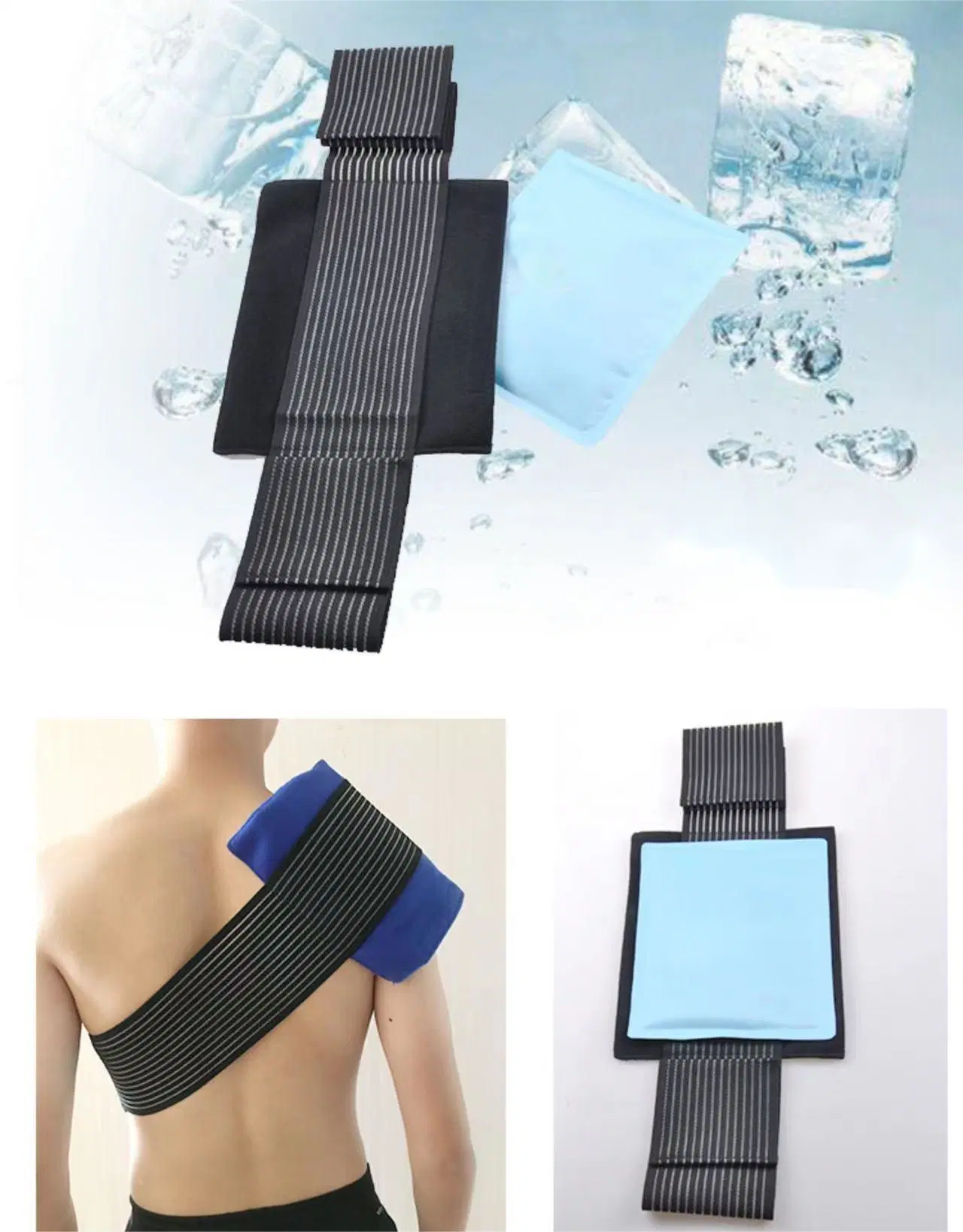 Genouillère emballage de glace froid chaud gel Pack compression Brace Sangle de soutien thermique pour la douleur de l'arthrite lésion athlétique