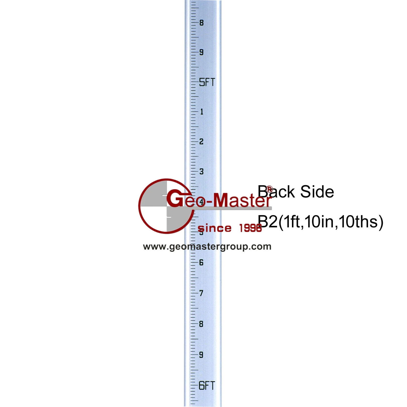 Geomaster Backtside Graduation (1FT/10in/10ths) for Aluminum and Fiberglass Leveling Staffs