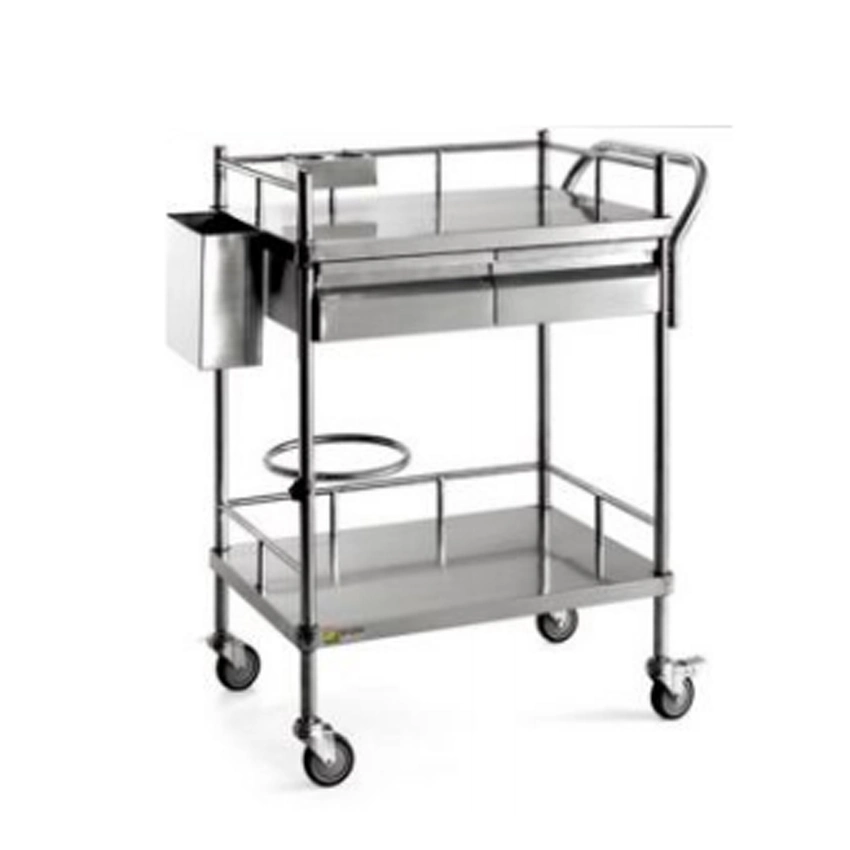 Medical Operating Room Stainless Steel Trolley Medical Laboratory File Storage Vehicle Metal Furniture Stainless Steel Hospital Medical Trolley Cart