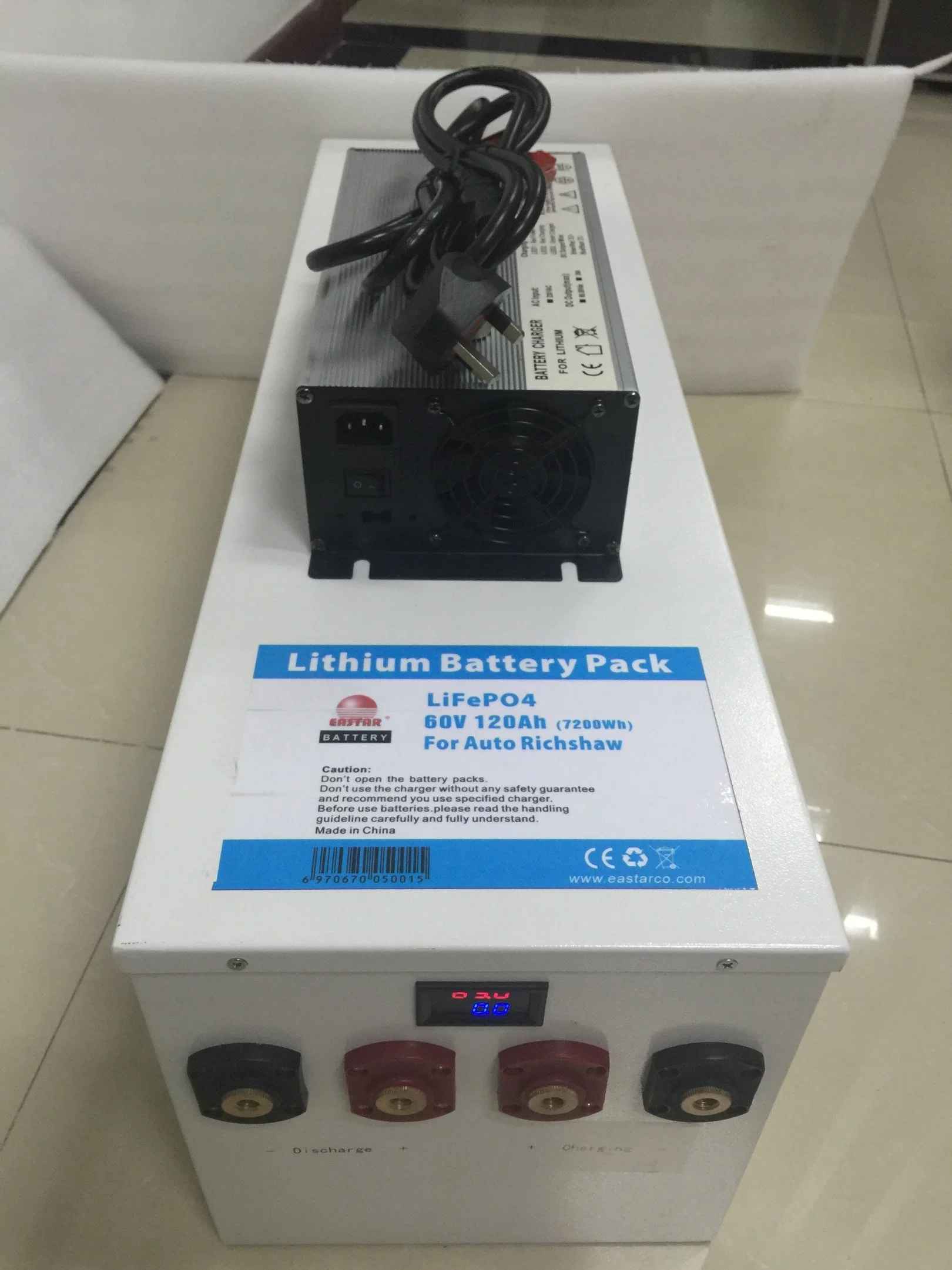 60V 120Ah 7200 Wh Pack de baterias de lítio Richshaw Automático