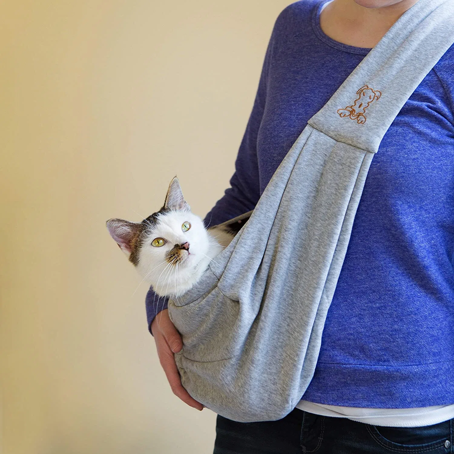 Dog and Cat Sling Carrier Hands Free Reversible Pet Papoose Bag