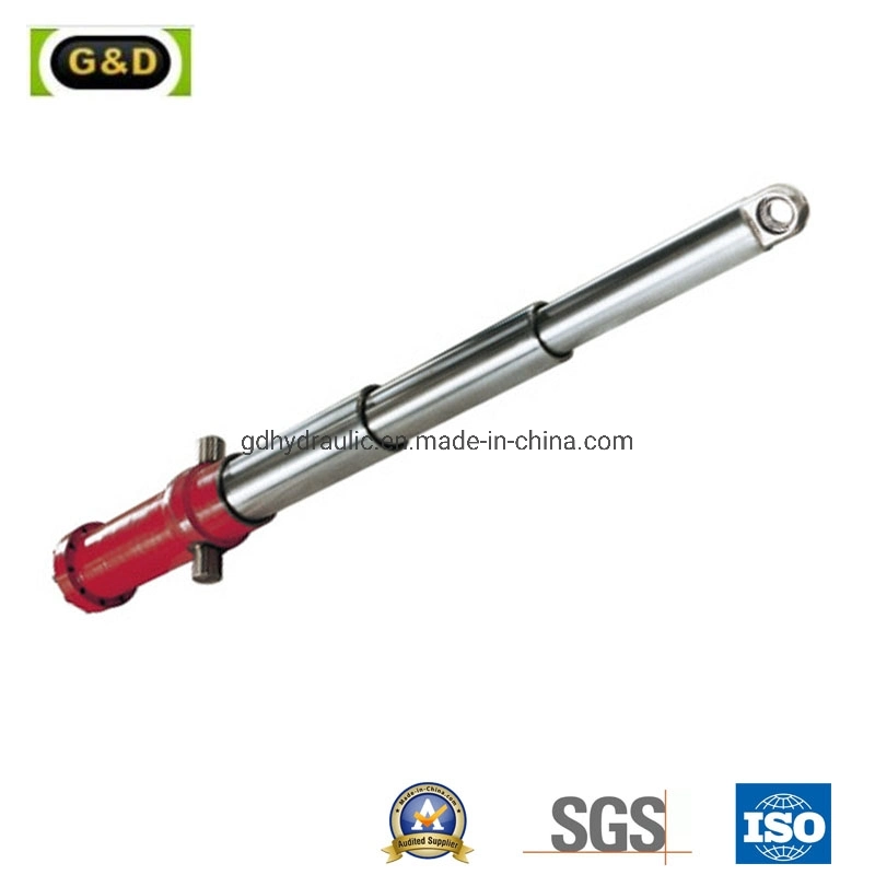 Trunnion Type 4 Stages Construction Industry Use Telescopic Hydraulic RAM Cylinder