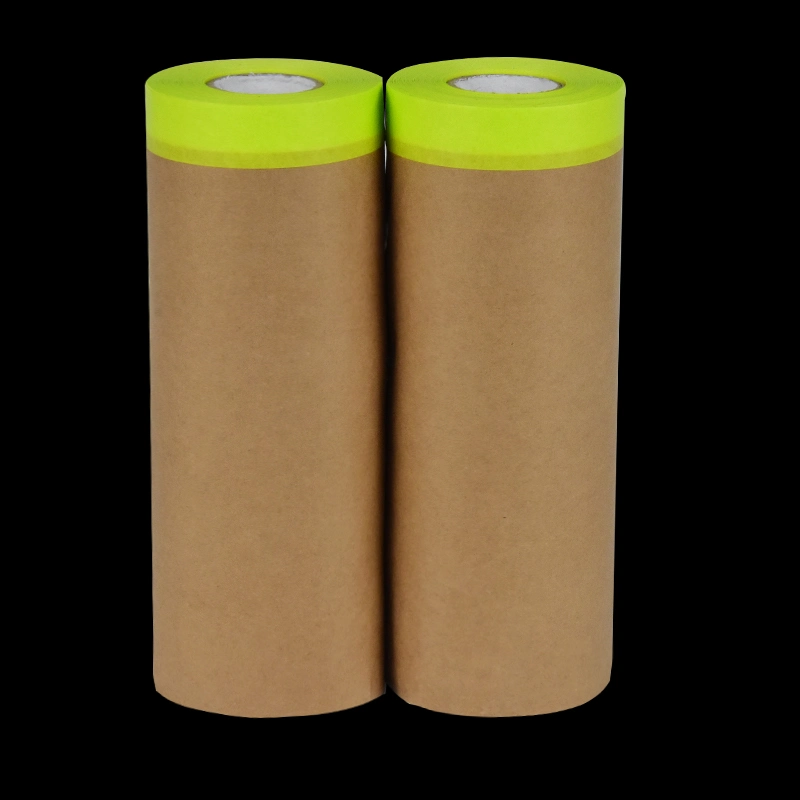 Car Paint Masking Paper Kraft Paper Masking Film Pre Taped Brown Kraft Paper