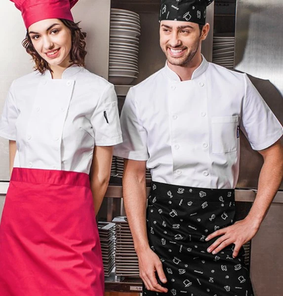 Work Uniform Short Sleeved Coat Hotel Restaurant Chef Uniform Kitchen Chef