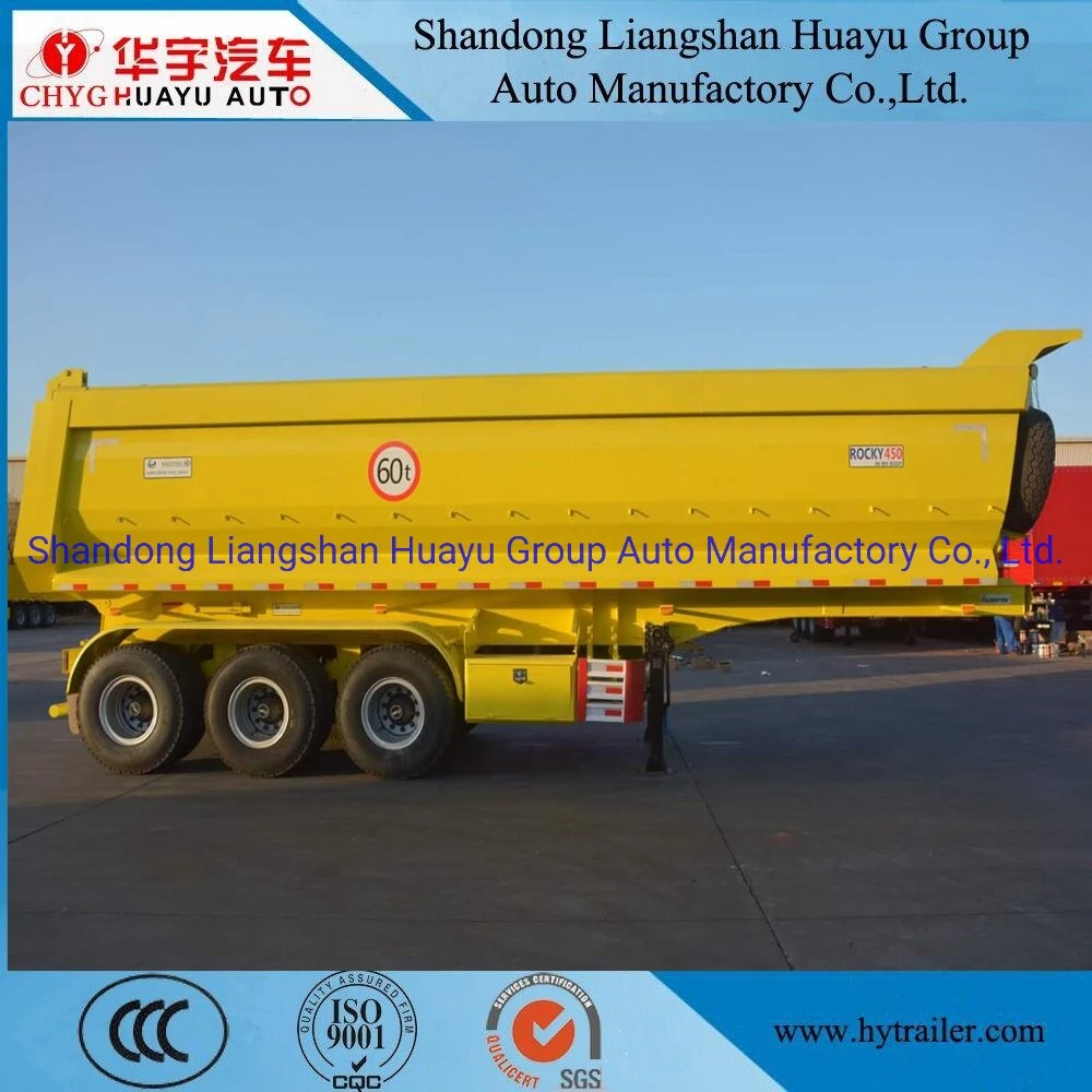 3 Axle U Shape/Type Dump/Tipper/Tipping Semi Trailer for Construction Waste/Sand Transport