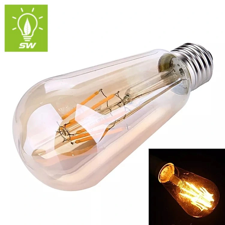 Edison Lighting and Antique Lights LED Filament Tube Bulb Tubular Bulb Edison Antique Style Decorative Vintage Lamp