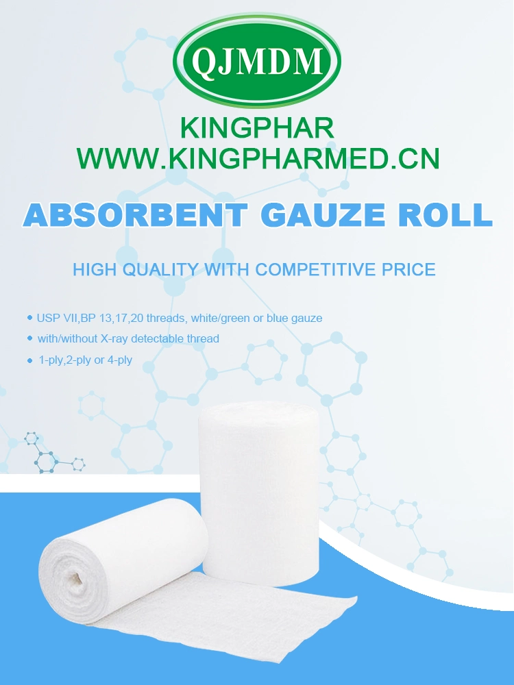 100% Cotton Fabric Medical Absorbent Hospital Use Gauze Roll 36''x100m with ISO CE Cert Absorbent Gauze Wool