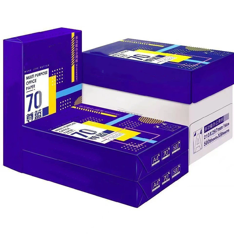 Venta directa de fábrica de pasta 100% 70g/m²/75g/m²/80A4 blanco de doble cara GSM/papel A3 Papel de copia de la impresora de oficina escritura