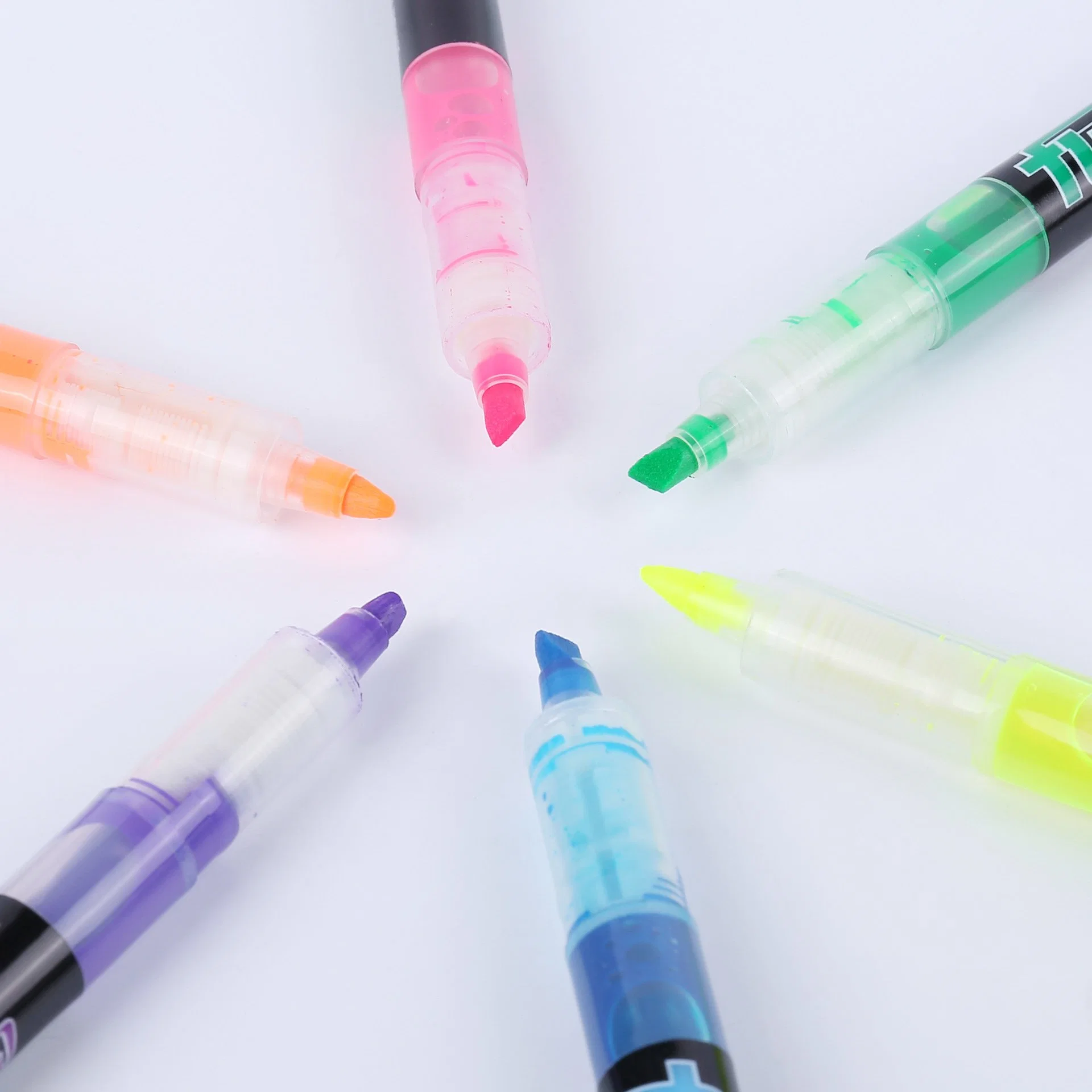 Chisel Tip Low MOQ Fluorescent Highlighter Marker Pen Waterproof with Custom Logo