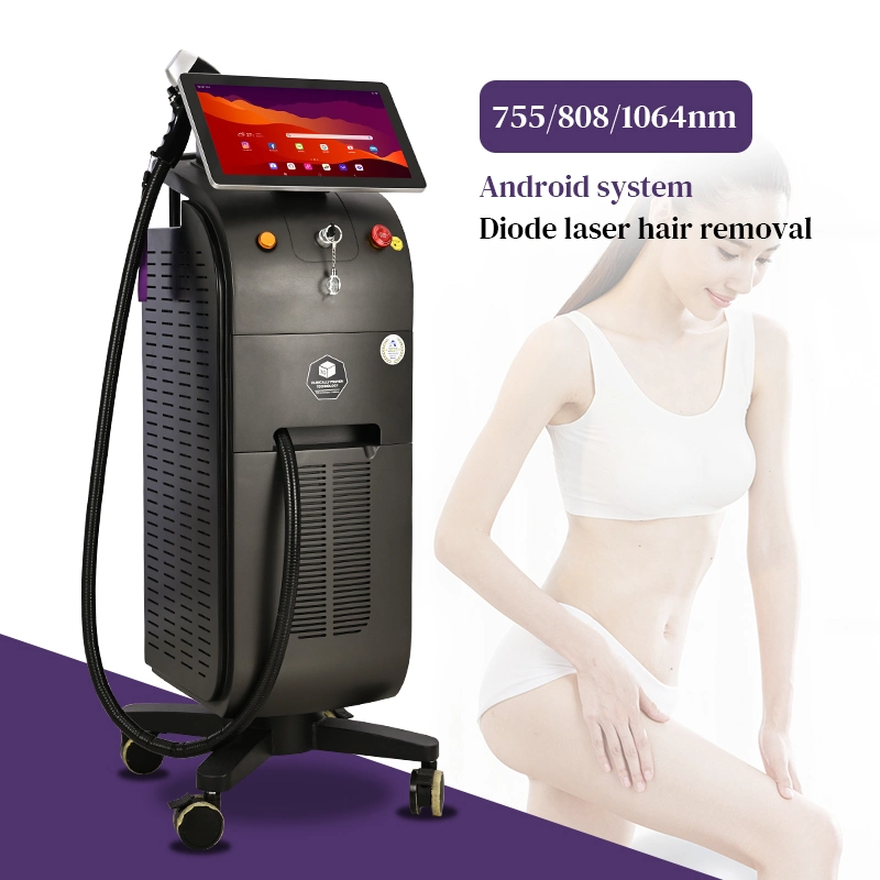 2023 Hair Removal Tech Diode Laser Titanium Android 755 808 1064 Nm Ice Laser Permanent Painless Hair Removal New Device