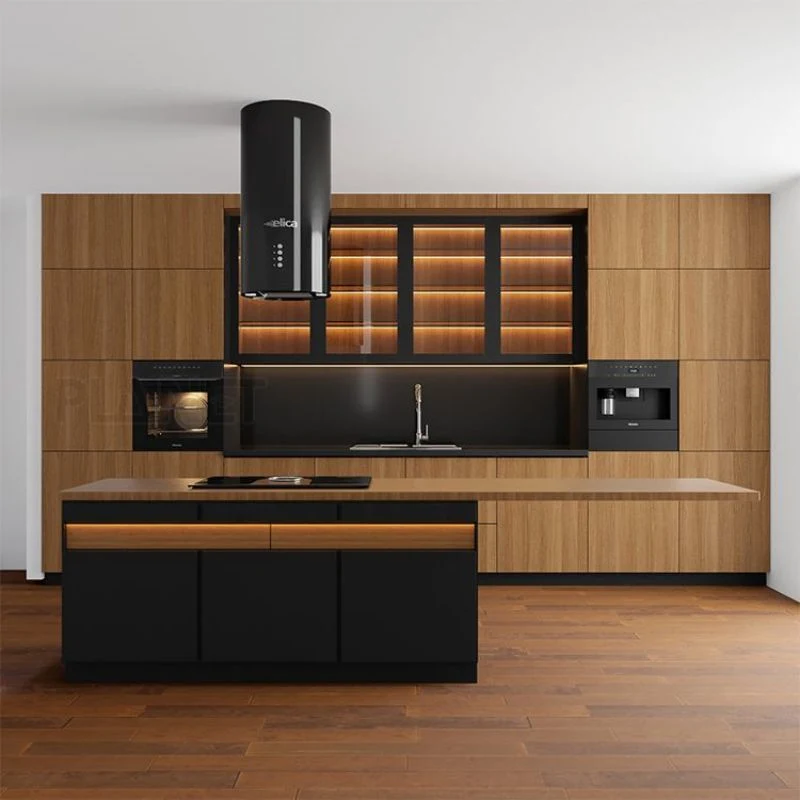 Shaker Style Designs Brown Furniture Cupboard Kitchen Modular Modern personalizado Muebles de cocina MDF