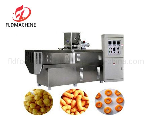 Mini Corn Curry Puff Making Flakes Priceextruder Grain Puffing Machine