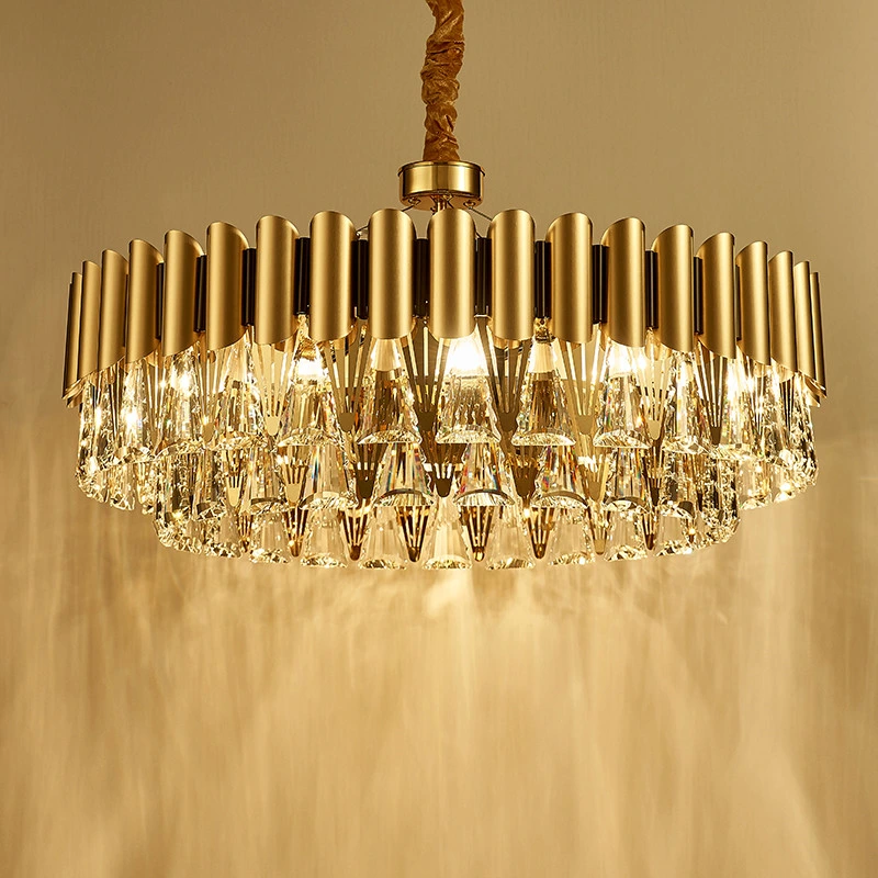 Luxury Gold Crystal Chandelier Kitchen LED Lamp Roof Decoration Ceiling Lamp (WH-CY-230)