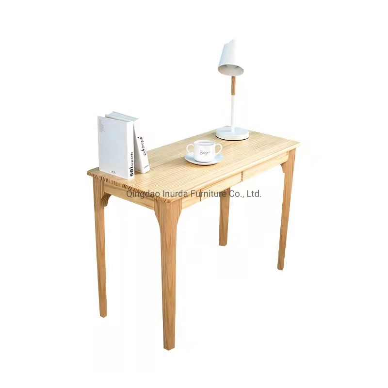 Simple Office Furniture with Drawers for Pine Solid Wood Desk in The Study